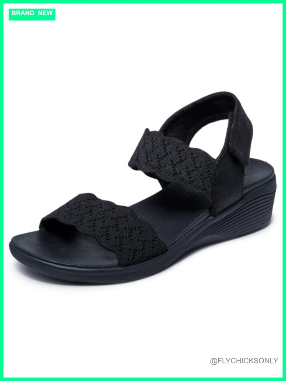 Scalloped Knit Wedge Sandals with Luxe Foam Cushion